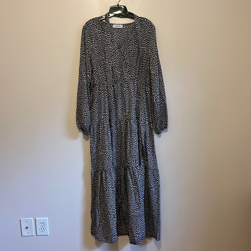 Black and white animal print maxi dress